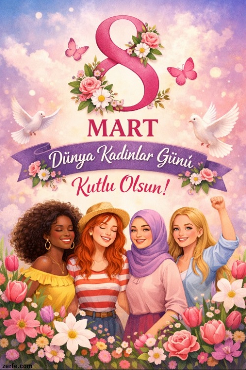 Dünya Kadınlar Günü 8 Mart, tebrik kart