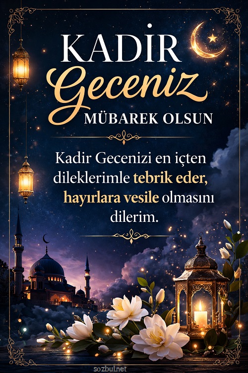 Kadir gecesi tebrik kartı